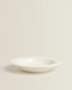 Earthenware Soup Plate With Raised-Design Edge