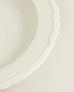 Earthenware Soup Plate With Raised-Design Edge