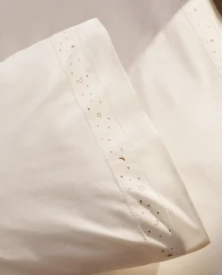 Embroidered Moons And Stars Pillowcase