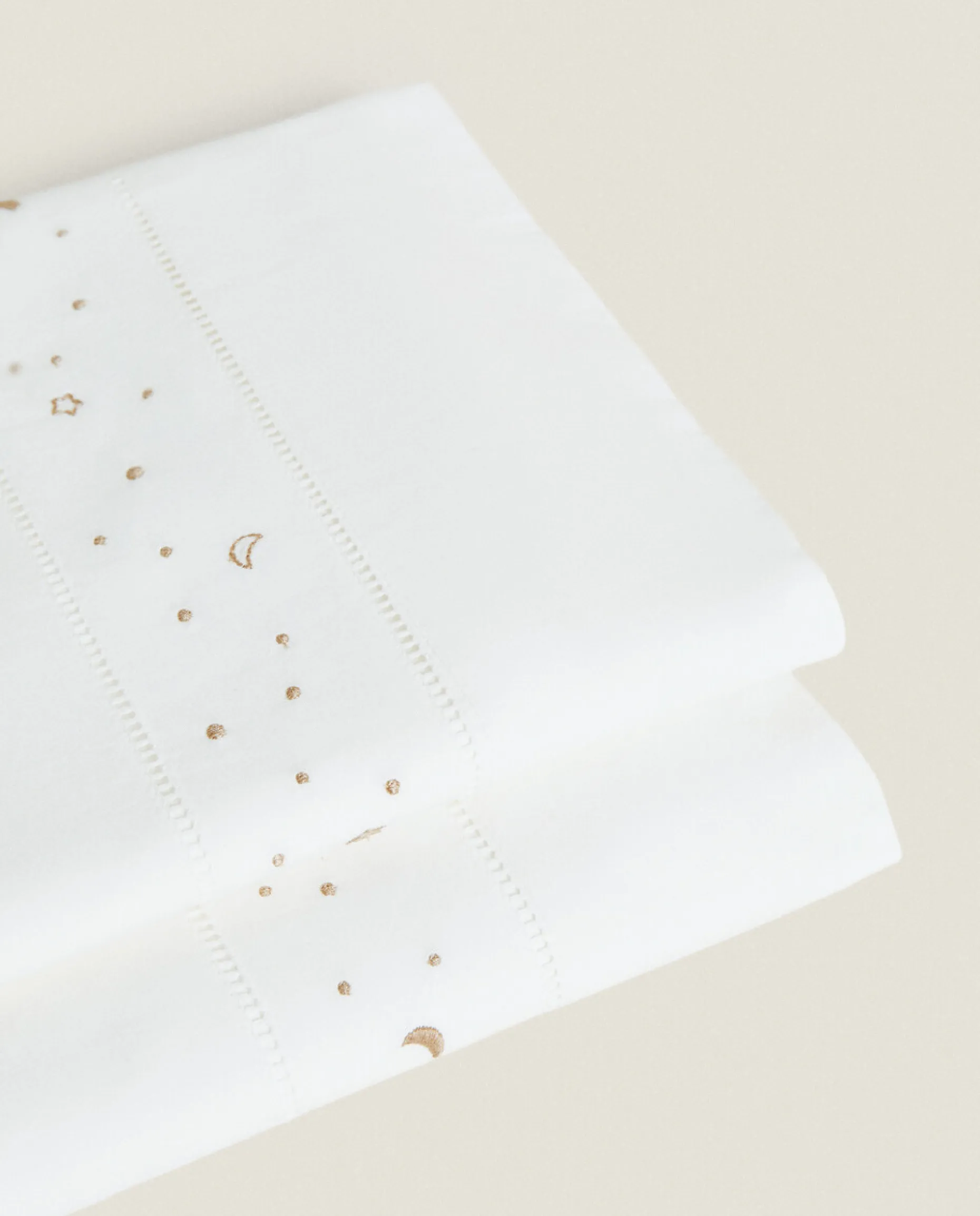 Embroidered Moons And Stars Flat Sheet
