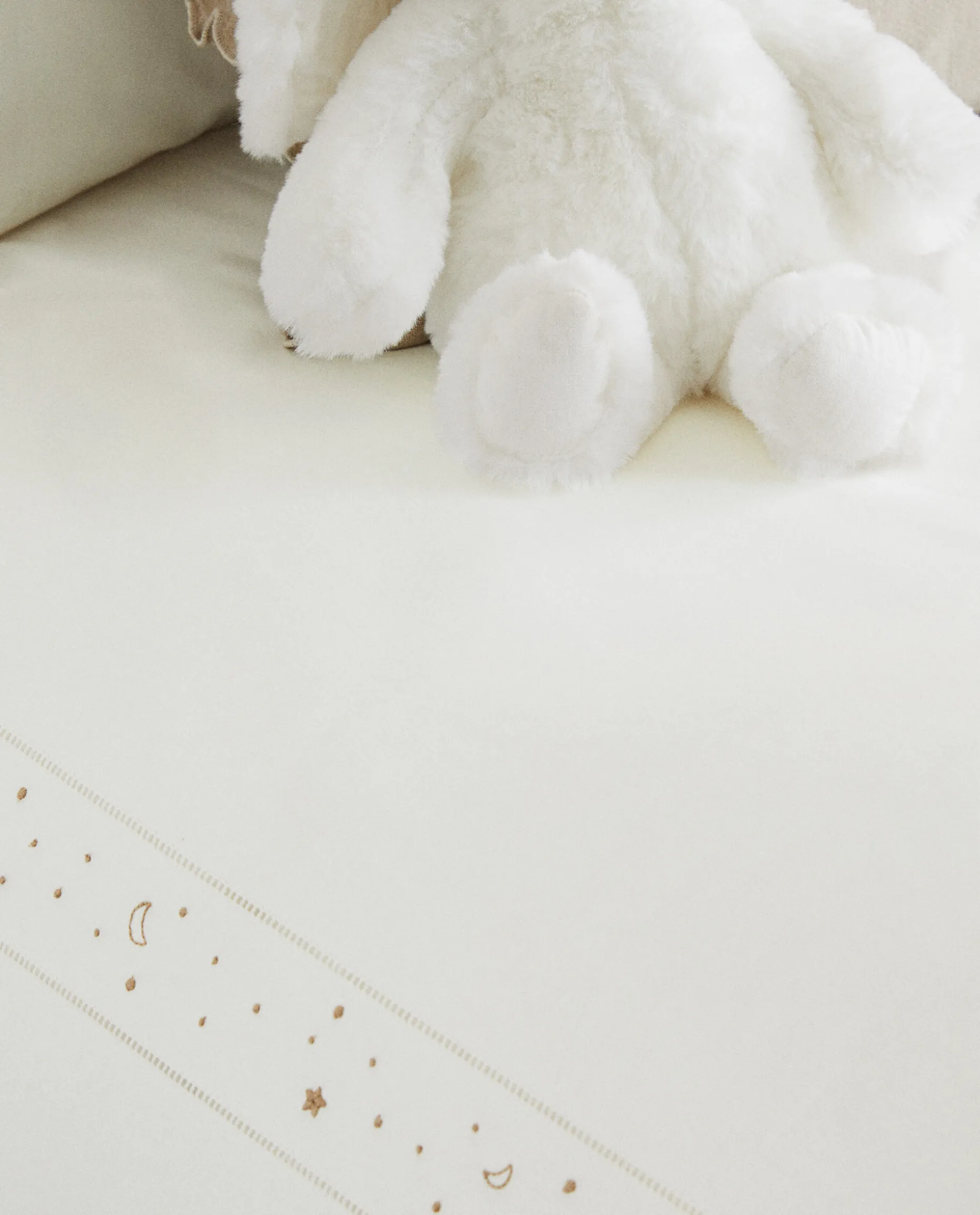 Embroidered Moons And Stars Flat Sheet