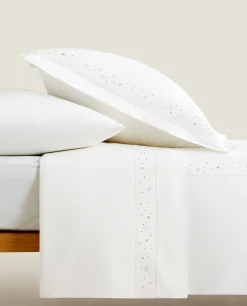 Embroidered Moons And Stars Duvet Cover