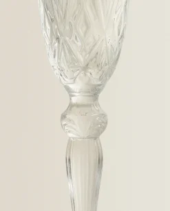Engraved Crystalline Flute Glass