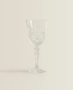 Engraved Crystalline Wine Glass