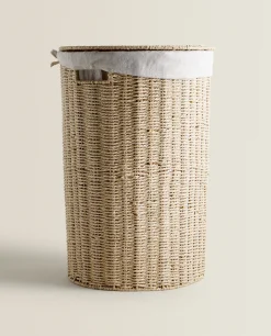Fabric-Lined Laundry Hamper