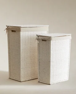 Fabric-Lined Laundry Hamper