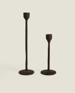 Faceted Metal Candlestick