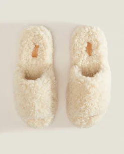 Faux Fur Platform Slider Slippers