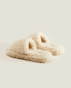 Faux Fur Platform Slider Slippers