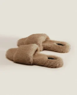 Faux Fur Slider Slippers