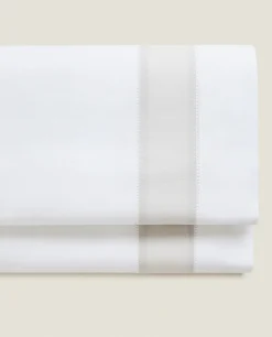 Flat Sheet With Linen Border