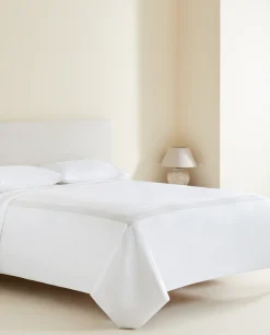 Flat Sheet With Linen Border