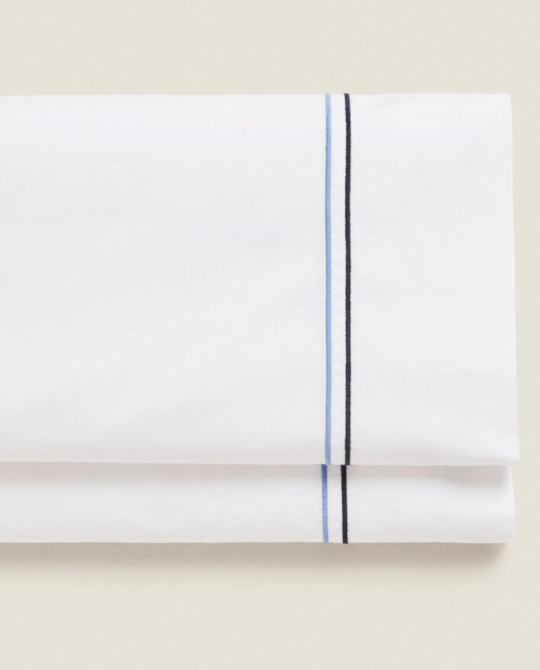 Flat Sheet With Two Embroidered Lines