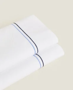 Flat Sheet With Two Embroidered Lines