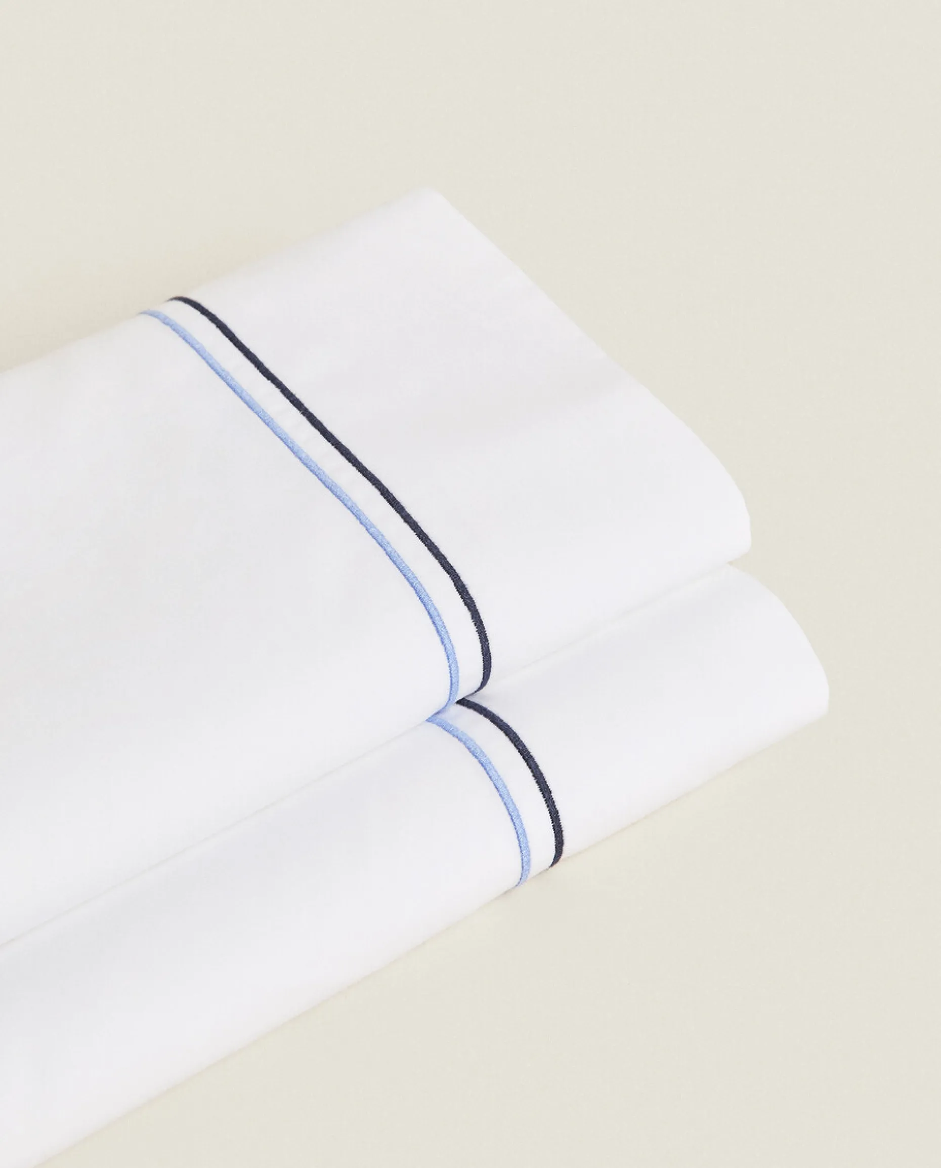 Flat Sheet With Two Embroidered Lines