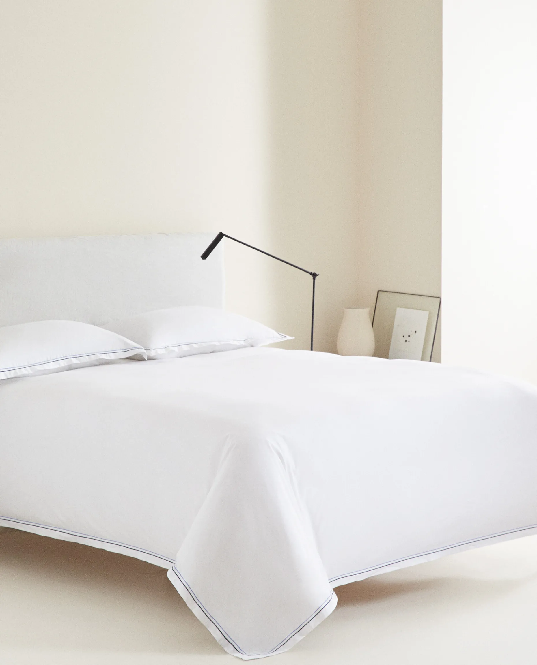 Flat Sheet With Two Embroidered Lines
