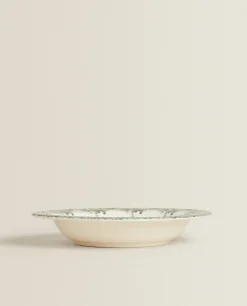 Floral Earthenware Soup Plate