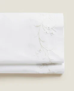 Floral Embroidery Flat Sheet