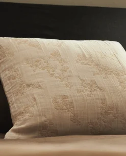 Floral Jacquard Throw Pillow Cover