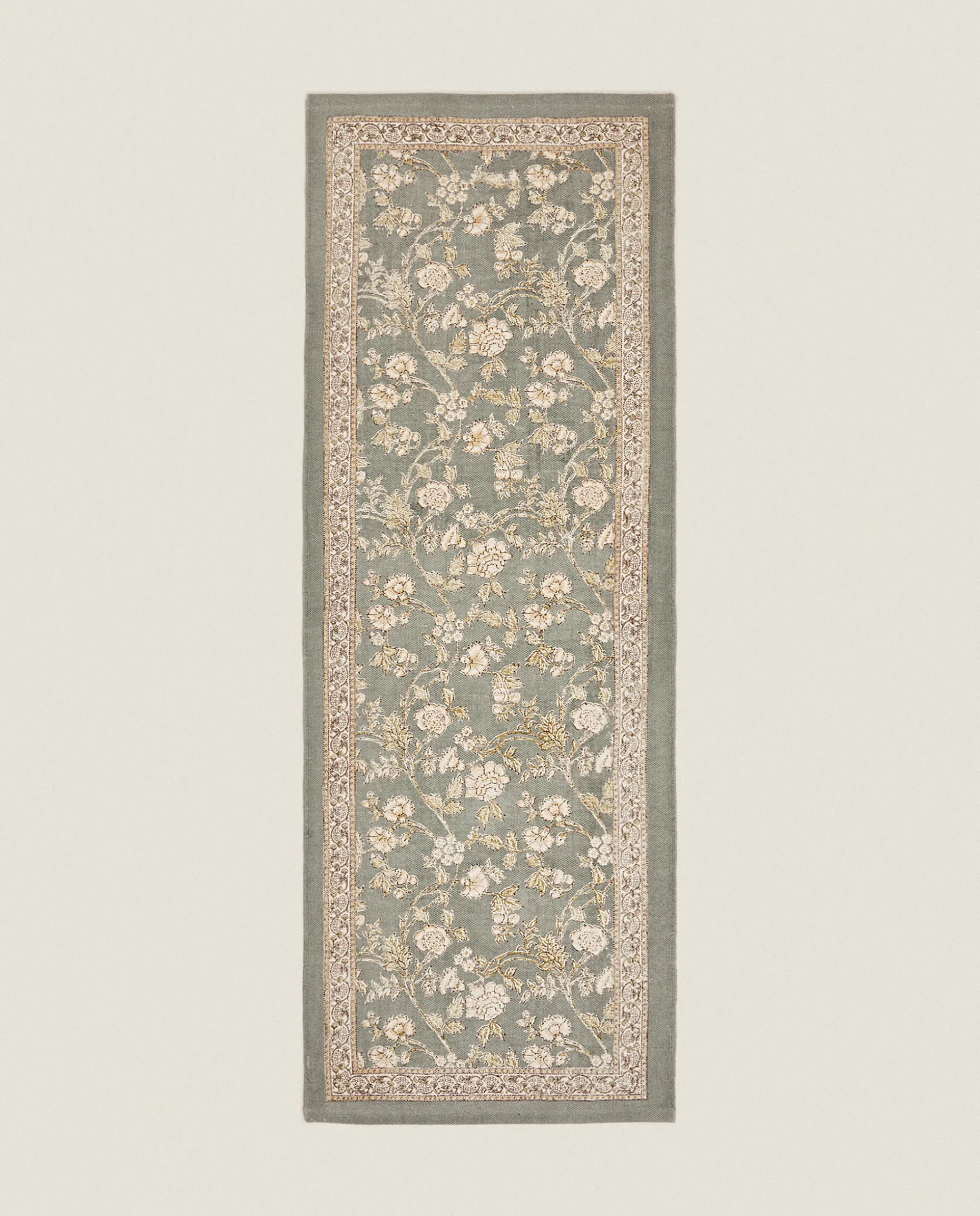 Floral Print Block Rug