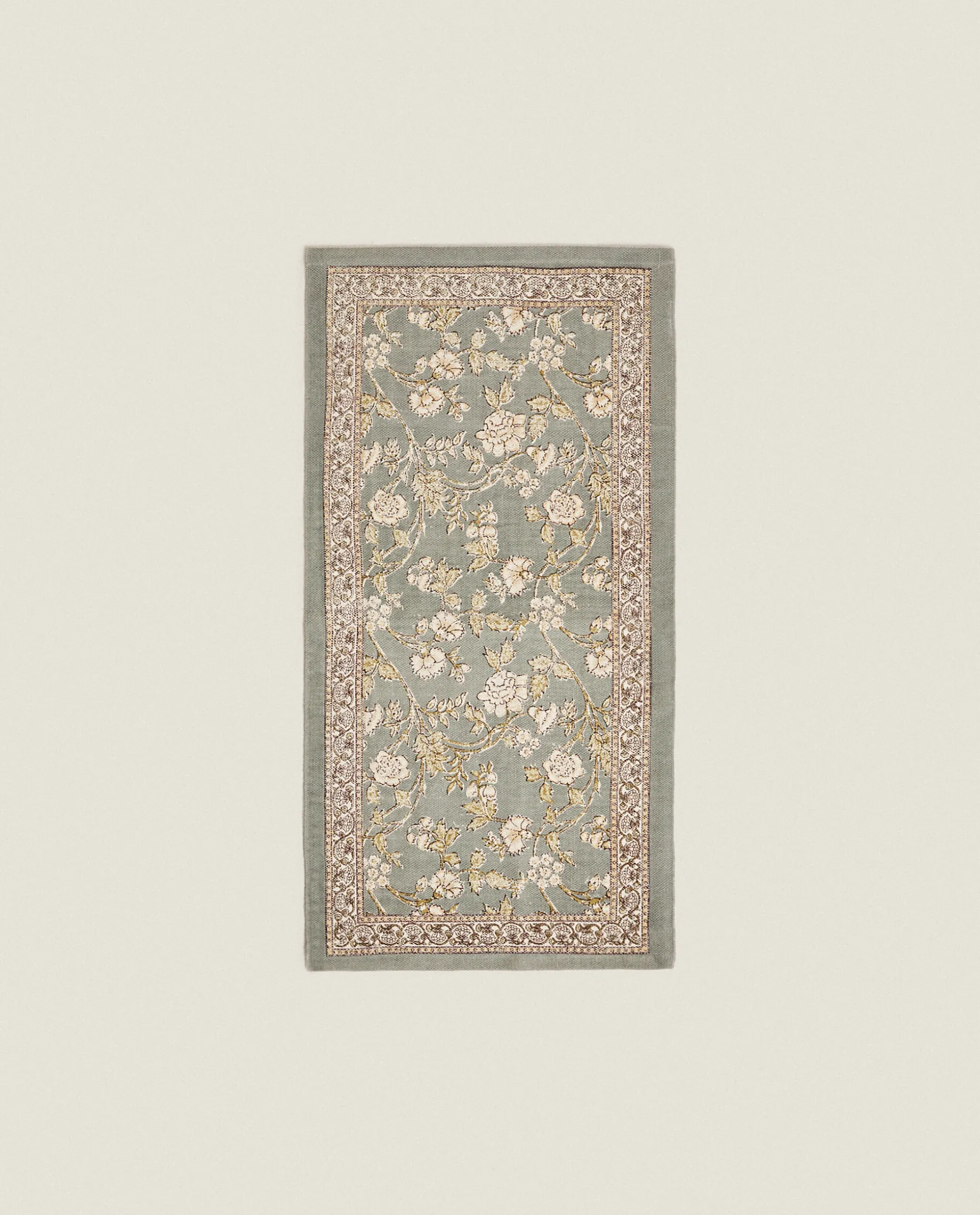 Floral Print Block Rug