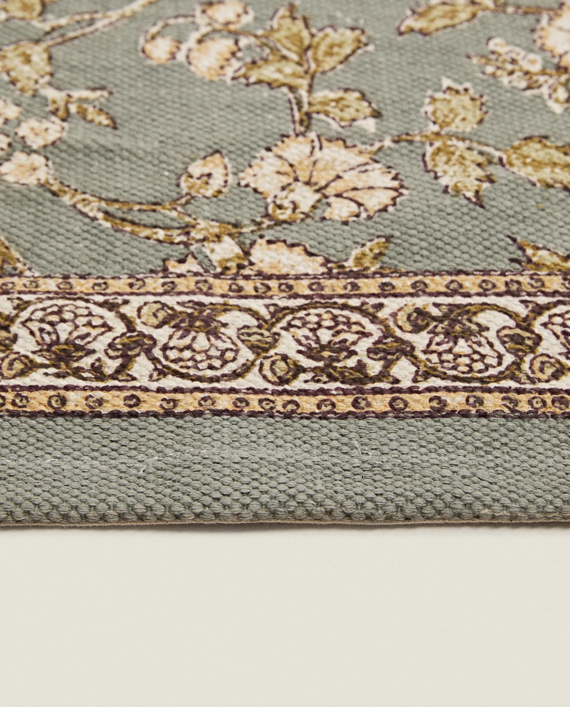 Floral Print Block Rug