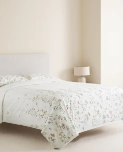 Flower And Butterfly Print Duvet Cover