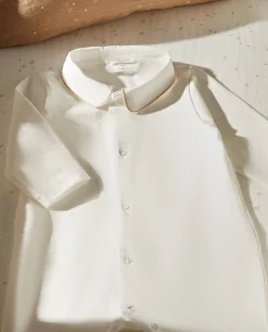 Footed Pajamas With Contrasting Piping