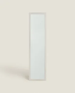 Full-Length Mirror With Linen Frame