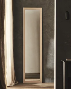 Full-Length Mirror With Linen Frame