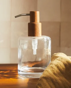 Glass And Wood Dispenser