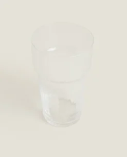 Glass Soft Drink Tumbler With Line Design