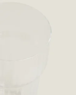 Glass Soft Drink Tumbler With Line Design