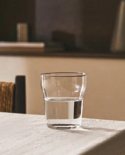 Glass Tumbler With Line Design
