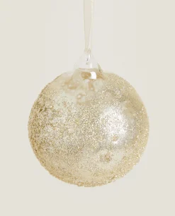 Glittery Glass Christmas Ball Decoration