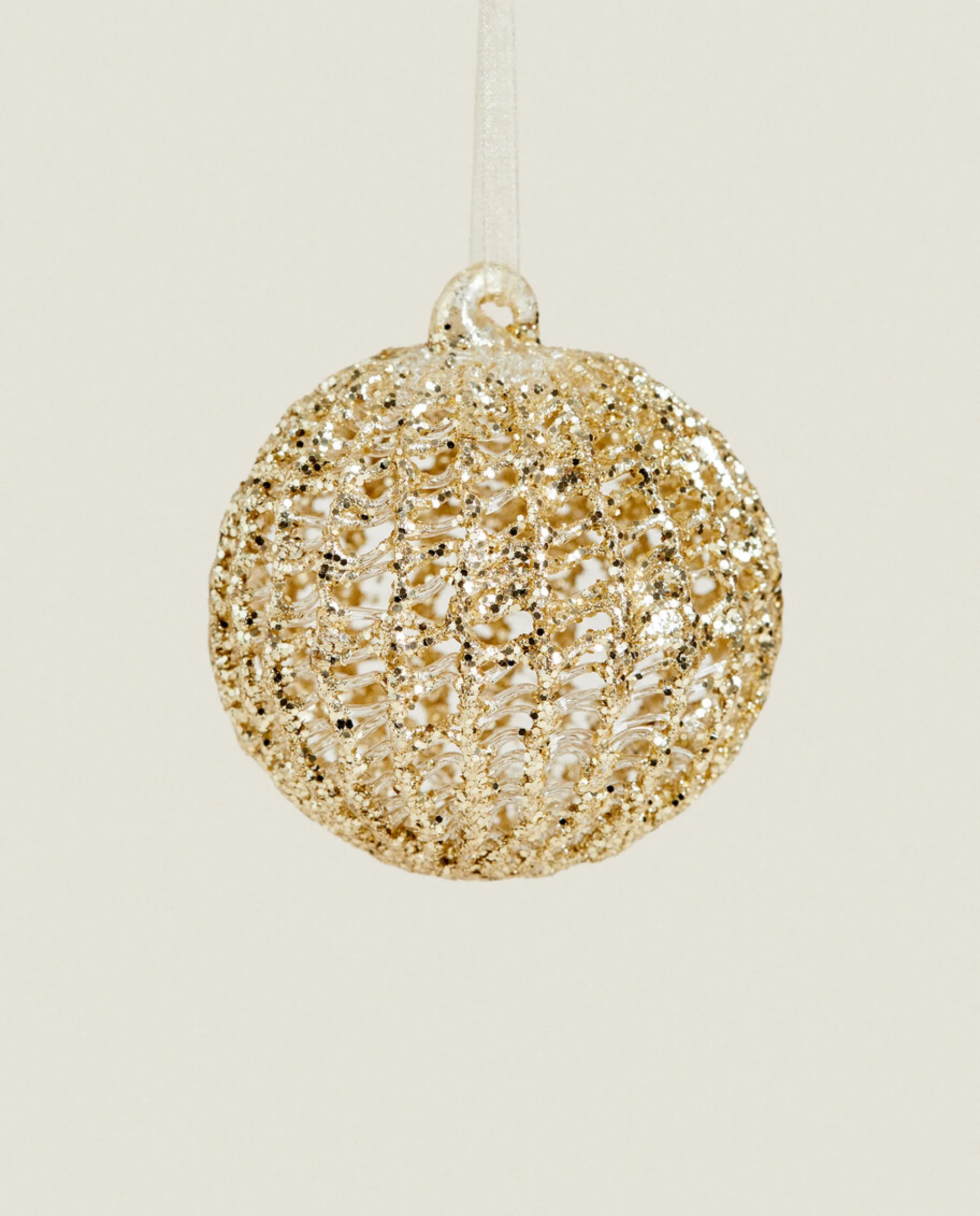Glittery Glass Christmas Ball Decoration