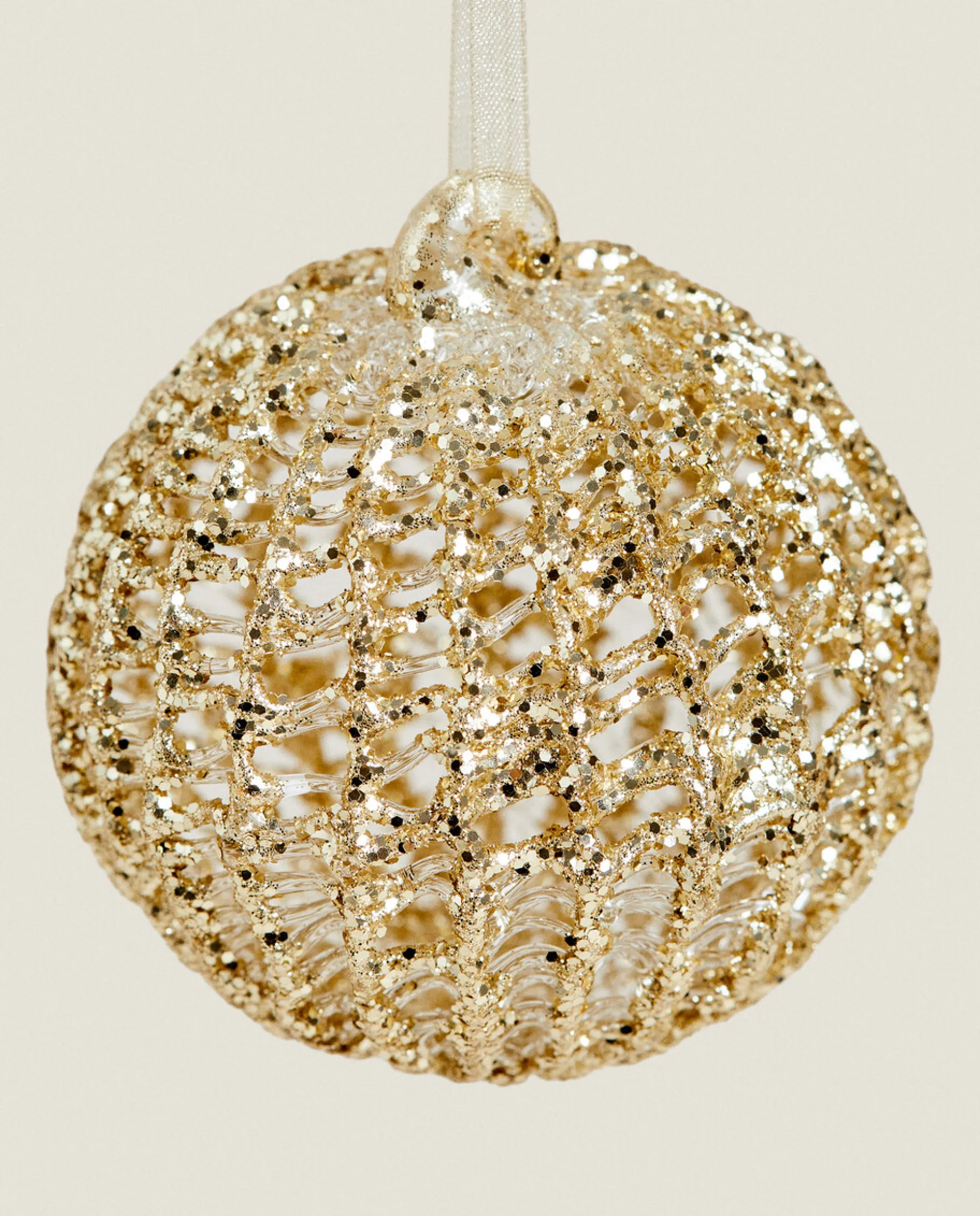 Glittery Glass Christmas Ball Decoration