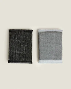 Grey And Black Scrubber (Set Of 2)