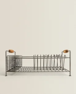 Iron And Acacia Wood Drying Rack