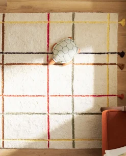 Kids' Check And Tassels Rug