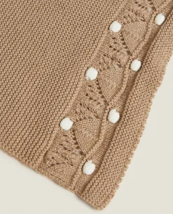 Knit Blanket With Border