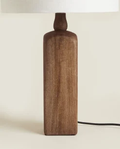 Lamp With Wooden Base