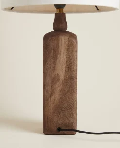 Lamp With Wooden Base