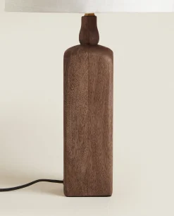 Lamp With Wooden Base