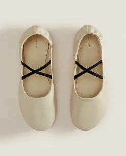 Leather Ballet Flats With A High Vamp
