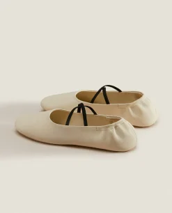 Leather Ballet Flats With A High Vamp