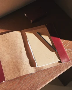 Leather Book Cover With Topstitching