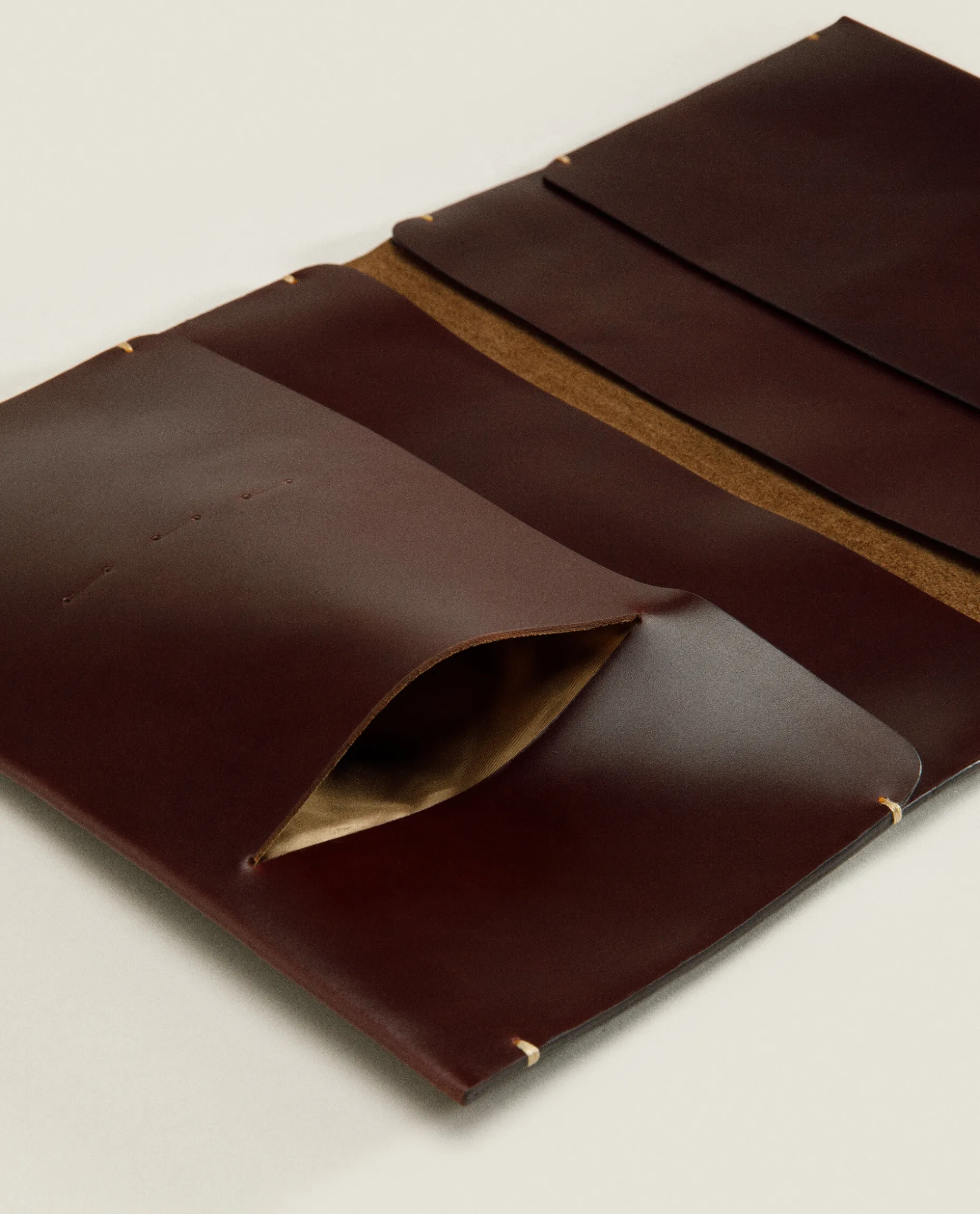 Leather Tablet Case With Topstitching Detail