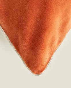 Linen And Velvet Throw Pillow Cover
