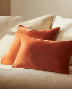 Linen And Velvet Throw Pillow Cover